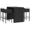 Garden Bar Set 5 Piece, Bar Table Set with Cushions, Table and Chairs for U7C0