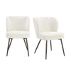 Dusk Mabel Set of 2 Dining Chairs - Ivory Chenille - New