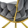 6 Pcs Rotatable Dining Chairs Velvet Padded Metal Legs Kitchen Swivel Chair Grey