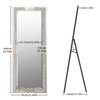 Full Length Crushed Diamond Wall Mirror Crystal Glass Silver Rectangle Dressing
