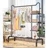 Black Metal Clothes Rail Rack Garment Stand Corner Open Wardrobe with Shelf
