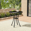 68cm Round Garden Dining Table with Parasol Hole Cast Aluminium for 2-4 Person