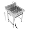 Stainless Steel Kitchen Freestanding Sink Laundry Basin w/ 360° Rotatable Faucet