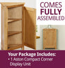 Corner Storage Cupboard, Oak Effect Wooden Low Cabinet with Shelf, Display Unit