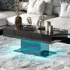 Coffee Table Black High Gloss，LED Coffee Tables for Living Room with16 Color LED