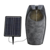Solar Water Feature Fountain with LED Lights Cascading Stone Garden Outdoor Grey
