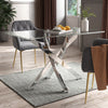 Dining Table Set Tempered Glass Top & Pvc/Pu Leather Chair Dining Room Furniture