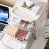 Plastic Storage Drawers Tower Unit Desktop Files Cabinet Make Up Box With Wheels