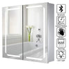 LED Mirror Bathroom Cabinet With Shaver Socket Bluetooth Demister Sensor Light