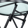 Glass Folding Garden Outdoor Large Bistro Dining Glass Table 4 Seater Patio UK