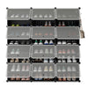 48 Pairs Portable Shoe Shelves 12-Cube Shoe Storage Cabinet w/Removable Shelf