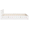 Bed Frame with Drawers White 200x200 Solid Wood Pine C8K9