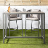 Alfresia Outdoor Aluminium High Bar Table with Two Modern Grey Bar Stools