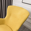 Upholstered Yellow Chenille Fabric Rocking Armchair Wing Back Chair Sofa Lounger