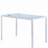 Rectangular White Marble Effect Tempered Glass Dining Table Dining Room Kitchen