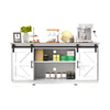 Sliding Barn Door Sideboard Storage Cabinet Coffee Bar TV Stand Farmhouse Style