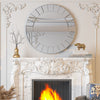 Luxury Round Wall Mirror Bevelled Decorative 3D Mirrored Foyer Bedroom Fireplace