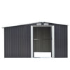 8X8FT Garden Log Storage Shed Galvanised Steel Grey Outdoor Firewood Store House