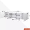 200cm High Gloss TV Stand White Cabinet Unit Doors Storage with RGB LED Cupboard