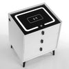 LED Bedside Table with 3 Drawers Wireless Charging Side Cabinet Nightstand White