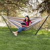 Cotton Hammock with Steel Stand 2 Person Swing Chair Bed Outdoor Garden Camping