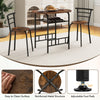 3-Piece Dining Table Set Kitchen Table and Chairs-Brown + Black