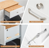 Tilt Out Trash Cabinet White Bin Holder with Drawers Storage Unit for Kitchen