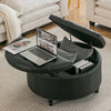 Round Storage Ottoman Stool Seat Upholstered Coffee Table for Living Bedroom