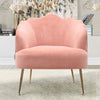 Upholstered Scalloped Velvet Matte Armchair Lounge Chair Oyster Back Sofa Nordic