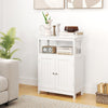 Modern Storage Cabinet w/2Doors & Open Compartment-White