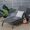 Garden Sun Lounger 6 Positions Adjustable Chaise Lounge Deck Sunbed