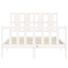 Lechnical BQ Bed Frame with Headboard White 120 x 200 in Solid Wood, Bed M3Q0