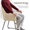 2PC Beige Dining Chair Velvet Padded Seat Dining Room Kitchen Chair Modern