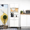 Wooden Tall Cabinet Cupboard Kitchen Living Room Side Table Storage with Doors