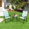 Set of 2 Patio Folding Chairs Portable Sling Back Chairs Outdoor Dining Chairs