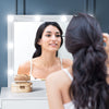 Dressing Table Makeup Desk Vanity Set 3color LED Lights Mirror 5 Drawers Gtdpgqw