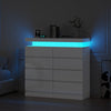 High Gloss Chest of 8 Drawers White with RGB LED Lights Bedroom Bedside Cabinet