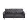 3 Seater Click Clack Sofa Velvet Mid Century Modern Couch with Solid Wooden Legs