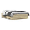BaraSh Bed Frame with Sonoma Oak 160x200 Engineered Wood,Platform Bed D6R4