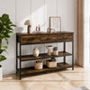 3-Tier Console Table Side Table With Drawer Shelf Bookcase Entryway Hallway Unit