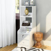 Tall Wood Bedside Cabinet Table Hanging Hook Storage Shelf Drawer with Lock Keys