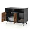Indoor Wooden Cat House Cat Furniture End Table Nightstand with Shelves