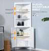 Tall Corner Cabinet Modern White Cupboard Storage Shelving Display Bathroom Unit