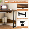 Corner Desk Small Computer Desk with Power Outlets & Keyboard Tray