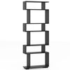 6-Tier Black Bookshelf Geometric Bookcase w/ 2 Anti-Tipping Kits
