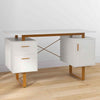 COSTWAY Computer Desk Home Office Desk with Floating Desktop-White