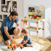 Kids Wooden Tool Workbench with Large Storage Space-Natural