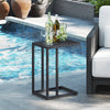 Indoor Outdoor Sofa Couch Table with Adjustable Foot Pads-Dark Gray
