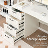 Modern Computer Desk Home Office Desk w/4-Drawers Wooden Laptop Desk Workstation