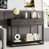 Console Table with 2 Drawer Wooden Shelf Hallway Storage Desk Furniture Bedroom